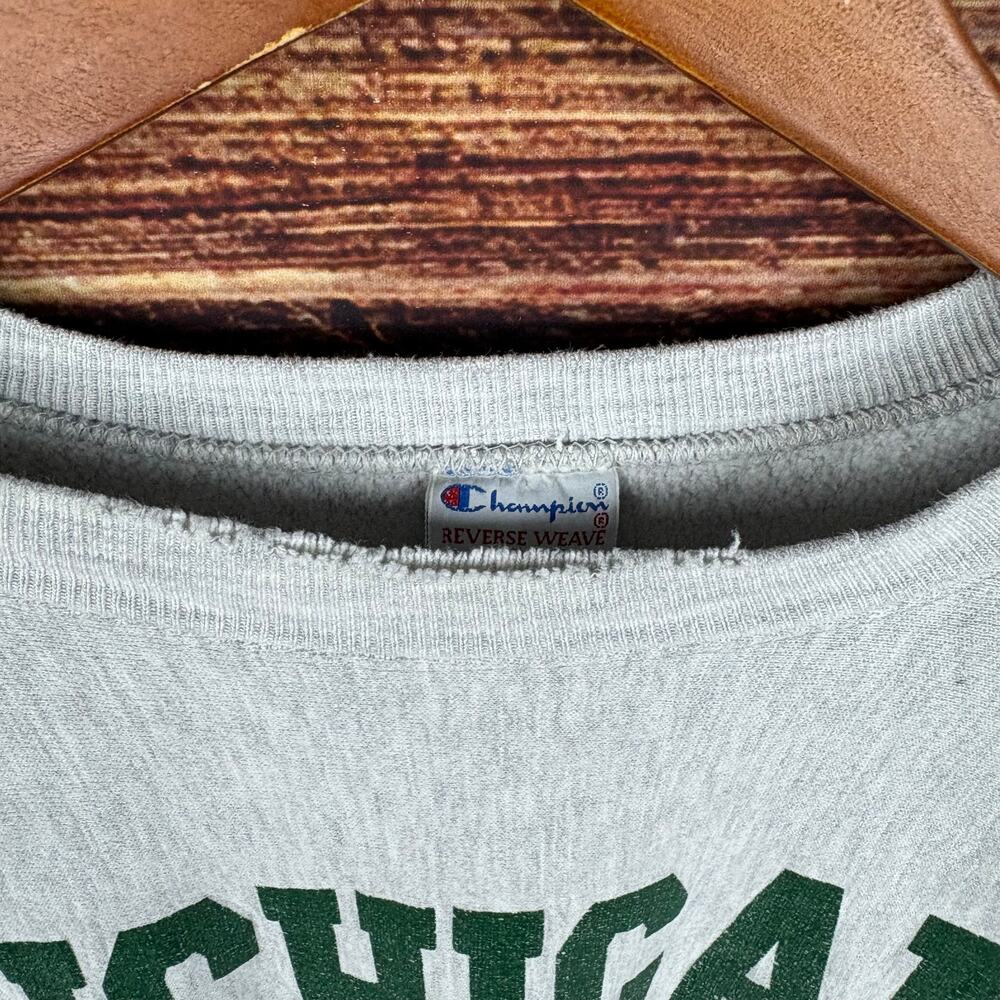 Vintage 1990s Champion Reverse Weave Michigan State Crewneck - Picture 2 of 9